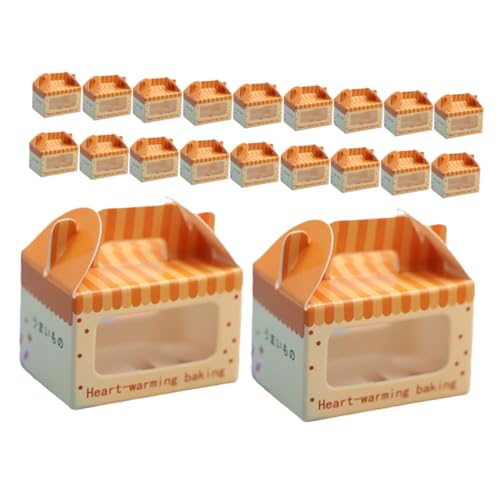 IMIKEYA 20 Stücke Boxen Simulation Mini Kuchen Boxen Miniatur Kuchen Boxen Puppe Papier Simulierte Bäckerei Prop von IMIKEYA