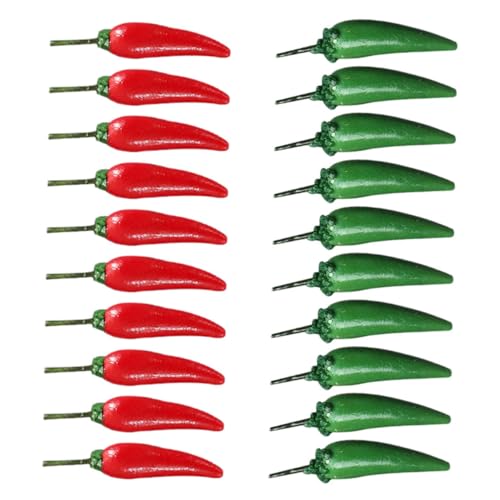 IMIKEYA 20Stücke Künstliche Chili Paprika Aus Langlebigem Harz Realistische Mini Gemüse Dekoration Für Sicher Für Für Kreative Projekte von IMIKEYA