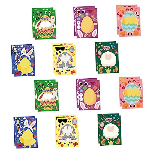 IMIKEYA 24 Blatt Osteraufkleber Ostern Ostergeschenk für Easter Presents filzeier Ostern Aufkleber Festivalaufkleber Ostergeschenke für Papier von IMIKEYA