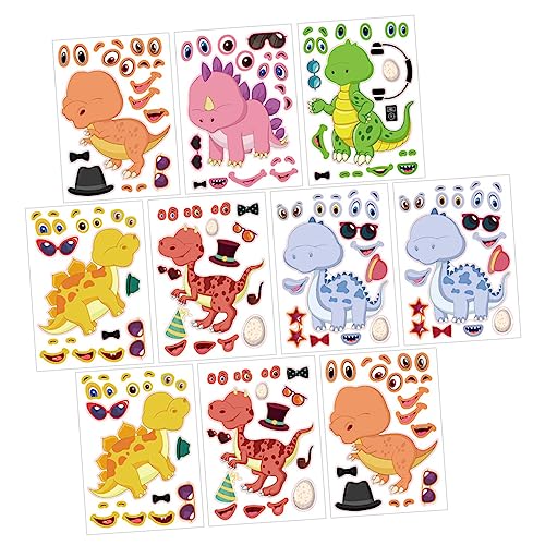 IMIKEYA 24 Stück Dinosaurier-Aufkleber Puzzlematte Dinosaurier-Geburtstagsdekoration lustiger Puzzle-Aufkleber Party Gefälligkeiten Tiere Aufkleber Kupferplattenaufkleber von IMIKEYA