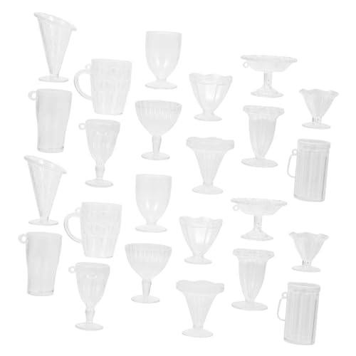 IMIKEYA 24 Stück Mini-Eisbecher winzige Wasserbecher Mini-Teetassen Miniaturen Tassen Mini -Wasserbecher Mini-Cup-Verzierungen Mini-Wasserbecher Mini-Tasse Plastik von IMIKEYA