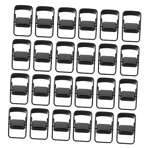 IMIKEYA 24 Stück Miniaturmöbel plastiktisch plastikenten Handy Halter tomodell zappeln Korb Puppe Hochstuhl Auto Miniatur-Stuhl-Requisite zusammenklappbarer Telefonständer Black von IMIKEYA