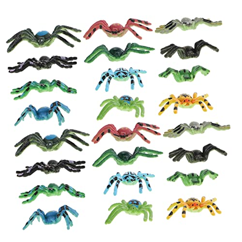 IMIKEYA 24 Stück Spinnenmodell Ornamente Halloween Party Figur Spinnenspielzeug Modellierstatuen Spielzeugspinne Lebensechte Spinnenfiguren Realistische Spinnenfiguren PVC von IMIKEYA