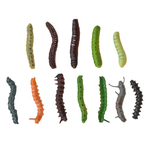 IMIKEYA 24pcs Künstliche Raupe Raupe Weiche Sukkulenten Plüsch Auto Roboter Crawlies Blau Streich Raupen Mini Bonsai Ornament Raupe Kunststoff von IMIKEYA