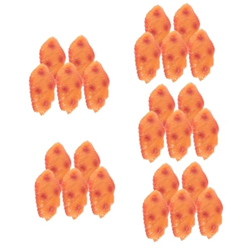 IMIKEYA 25 STK Simulation Lebensmittelmodell Huhn Gebraten Lustige Dinge Brathähnchen Spielzeug Essen Plüschtiere Simulierte Hühnerflügel Gefälschte Hühnerflügel Gefälschtes Essen PVC Foto von IMIKEYA