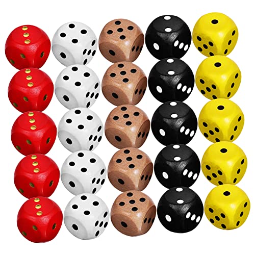 IMIKEYA 25 Stück Holzspielwürfel Dekorative für Trinkspiele Brettspiele und Partys Große Zahlenwürfel aus Hochwertigem Holz für und Vielseitige Anwendungen von IMIKEYA