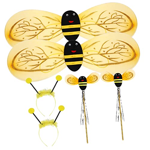 IMIKEYA 2Sätze Bienen Cosplay Kostüm Mit Flügeln Haarreif Und Partykleidung Für Auftritte Und Feiern Teiliges von IMIKEYA