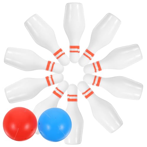 IMIKEYA 2Sätze Bowling Modell Mit Roten Und Blauen Bällen Pins Hauszubehör Und Dekoratives Mini Ornament Für Kreative Spielwelten von IMIKEYA