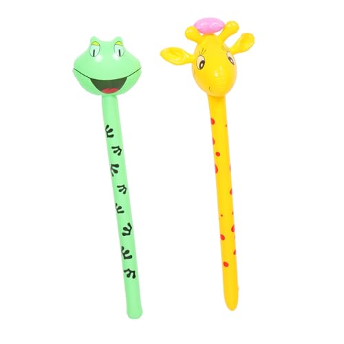 IMIKEYA 2Stücke Aufblasbare Tier Spielzeuge Aufblasbarer Frosch Und Giraffe Mit Stab Für Party Dekoration Geburtstagsfeier Mitgebsel Spaß Für Jung Und Alt von IMIKEYA