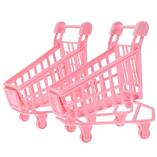 IMIKEYA 2Stücke Mini Einkaufstrolley Aufbewahrungskorb Dekorative Mini Karren Für Büro Und Zuhause von IMIKEYA