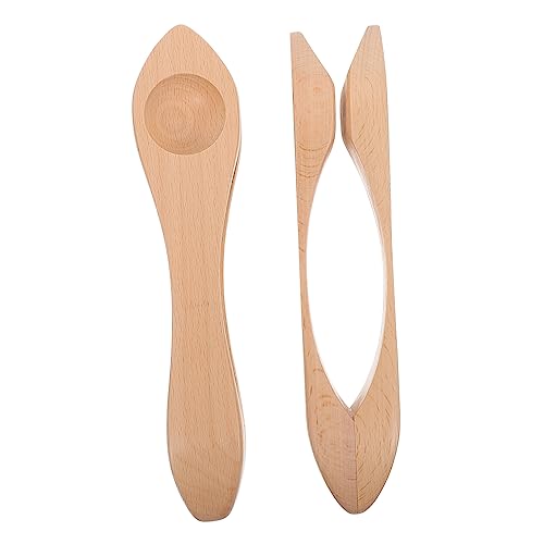 IMIKEYA 2Stücke Musiklöffel Aus Naturholz Kindgerechte Percussion Instrumente Für Kleine Musiker Für Kindergarten Und Kinderaufführungen Volksschlaginstrumente Aus Holz von IMIKEYA