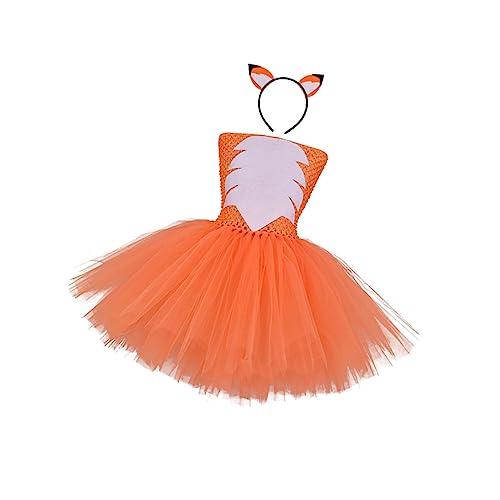 IMIKEYA 2Stücke Teiliges Mädchenkostüm mit Rock und Haarband Fuchs Cosplay Kleid für Monate für Partys Geburtstage Halloween und Fotoshootings von IMIKEYA