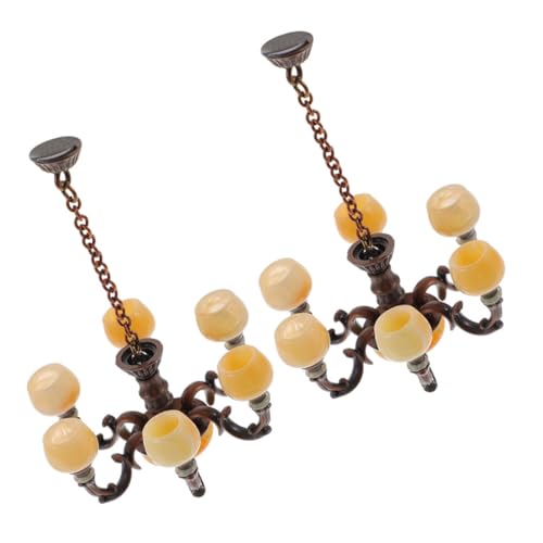 IMIKEYA 2st Puppenhaus-kronleuchter 1 Puppenhaus-hängelampe Im Maßstab 12 Miniaturen Lampe Mini-hängelampe Miniatur-hängelampendekor Miniaturlichter Für Puppenhaus Ornament Requisiten Led von IMIKEYA
