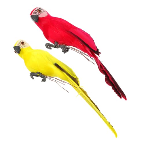IMIKEYA 2st Simulation Papagei Gefälschte Vögel Papageienspielzeug Afrikanisches Grau Kleiner Vogelclip Kleines Vogelspielzeug Zubehör Für Vogelkäfige Figuren Papageienfutter Schaum von IMIKEYA