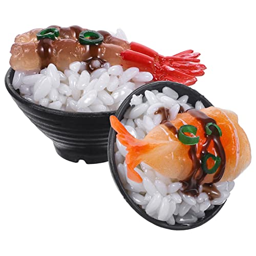 IMIKEYA 2st Simulierter Sushi-Reis Geschenke Für Fotografie Gefälschte Sushi-Modelle Realistisches Sushi Fotografie-bevorzugungsgeschenke Fake-Food-Formel Kind PVC Pappbecher Schrank von IMIKEYA
