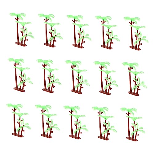 IMIKEYA 3 Sätze Simulierter Kleiner Kokosnussbaum Insel Dekoration Sommerdeko Living Room Decoration Kuchen Mini-simulation Kokosnussbaum Simulation Kokospalme Plastik Green 50 Stück * 3 von IMIKEYA