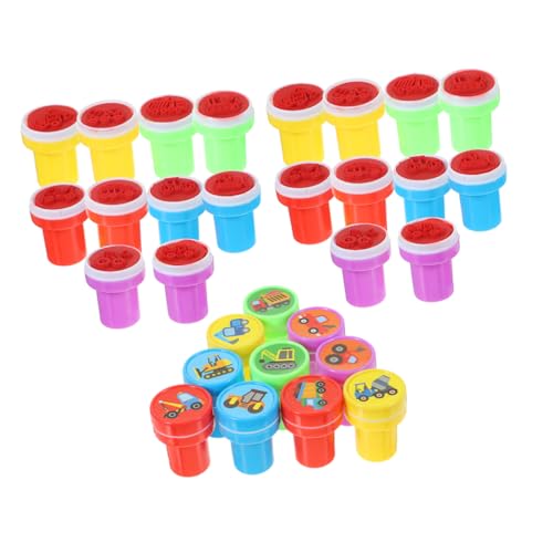 IMIKEYA 3 Sätze Technische Autosiegelspielzeug kinderspiel Kindergarten Party-Tattoo-Aufkleber zum Thema Bagger Selbstfärbende Stempel für Plastik von IMIKEYA