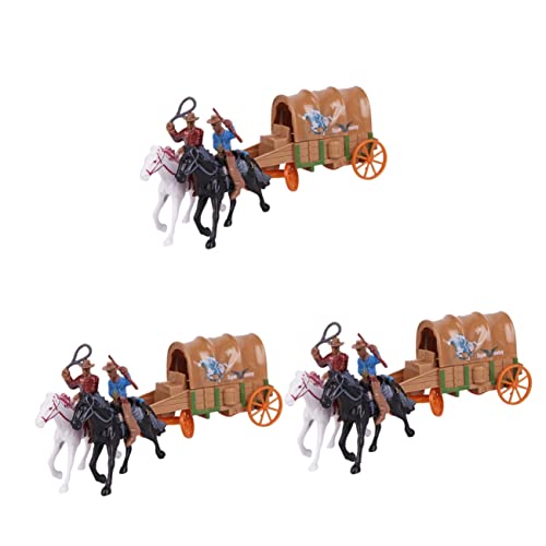 IMIKEYA 3 Sätze Western- -Figur Reiterfiguren amerikanischer Ureinwohner Spielzeug für Kinder kinderspielzeug Desktop-Spielzeug Schreibtischaufsatz Western- -Modelle Wagen von IMIKEYA