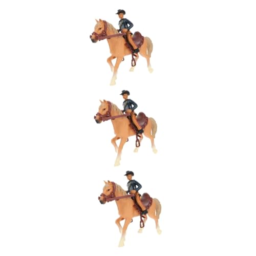 IMIKEYA 3 Sätze Western- -Modell Reitschmuck -dekor Reiter Bullenreiten Spielzeug Desktop- -Modell Desktop-Pferd-Modell -Figur Pferdefigur Abs Sandkasten Kind von IMIKEYA