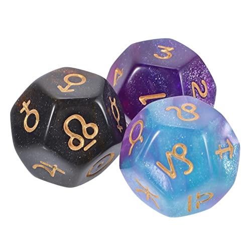 IMIKEYA 3 Stck. Polyeder Seitige Acrylspielwürfel für Brettspiele und Rollenspiele für Matheunterricht und Spaß mit Freunden von IMIKEYA