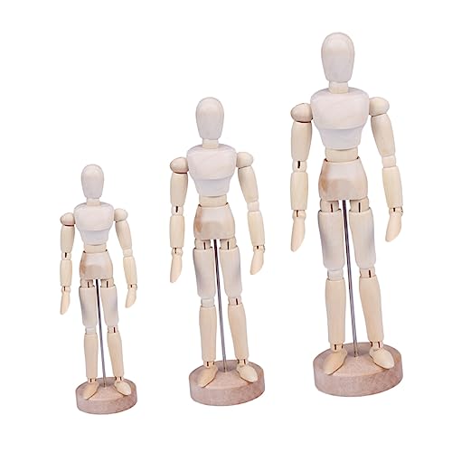 IMIKEYA 3 Stück Marionetten-Ornamente Heimdekoration Handgelenk Modell Handwerk Figur Miniatur selbst bemalte Puppen pädagogisches Bastelspielzeug für Hölzern von IMIKEYA