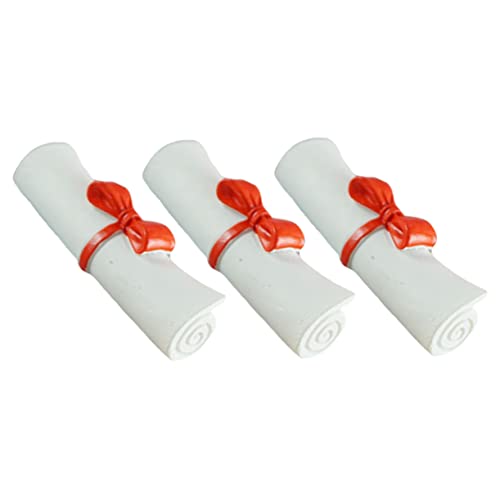 IMIKEYA 3 Stück Mini-Scroll-Modell Tortendeko Einschulung Abschlussjahrschmuck Kuchen-Absolvent- Graduierte Figur Abschlusszeugnis Muster Kuchen-Absolvent-Ornament Harz von IMIKEYA