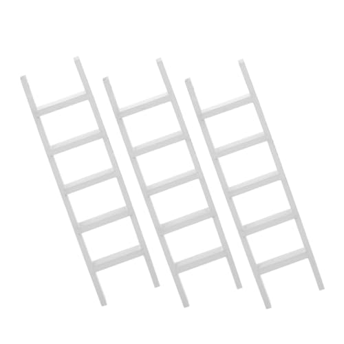 IMIKEYA 3 Stück Mini -simulierte Holzleiter puppenhaus deko Puppenhaus Zubehör Kleine Treppe für Puppenhaus Mini Leiter für Puppenhaus Mini-Leiter- kleines Leiterdekor Bambus Weiß von IMIKEYA