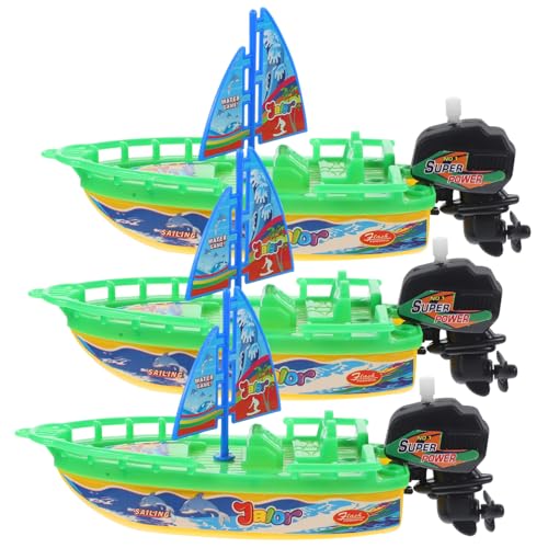 IMIKEYA 3 Stück Segelboot Aufziehen Schiff Wasserspielzeug Duschspielzeug Für Kleinkinder Süßes Badespielzeug Segelboot-badewanne Badespielzeug Für Plastik von IMIKEYA
