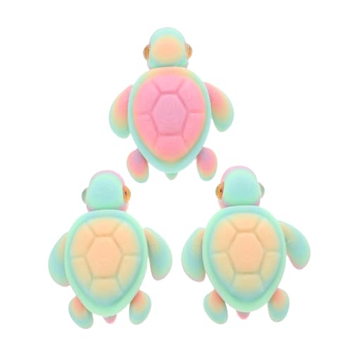IMIKEYA 3stücke Gedruckte Schildkrötenfigur Im Dunkeln Leuchtend Aus Pla-Material Bodendesign Für Aquarien Kleine Simulationstierdekor Für Schreibtischlandschaft von IMIKEYA
