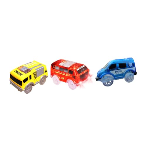 IMIKEYA 3 Stück Teiliges LED Rennbahn Spielzeugauto Leuchtende Autos ohne Batterie für Gelbem Bauwagen Blauem Polizeiauto und Bus Sicher und Langlebig für Interaktive Spiele IMIKEYA 3 Stück Teiliges LED Rennbahn Spielzeugauto Leuchtende Autos ohne Batterie für Gelbem Bauwagen Blauem Polizeiauto und Bus Sicher und Langlebig für Interaktive Spiele von IMIKEYA