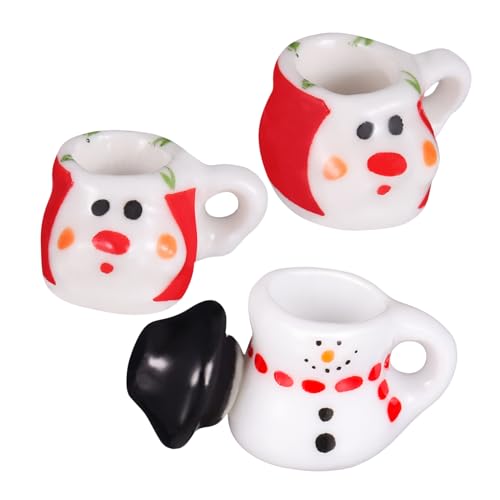 IMIKEYA 3 Stück Teiliges Mini Tee Set für Weihnachtsdekoration Cartoon Stil für Desktop Accessoires und Festliche Anlässe von IMIKEYA