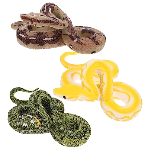 IMIKEYA 3 Stück Tricky Snake Toy Gefälschte Schlange Halloween Dekoration Schlangenmodell Streich Schlange Streich Requisite Gefälschte Realistische Schlange Aussehende Schlange von IMIKEYA