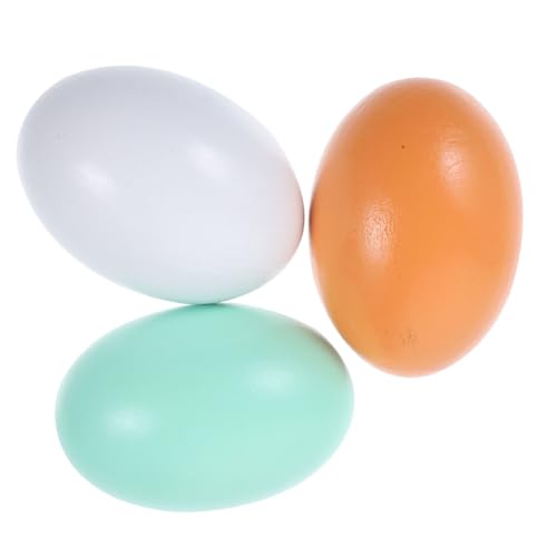IMIKEYA 3 Stück nachgeahmte Eier Eierdekorationen für den Desktop künstliche Eier zum Dekorieren unbemalt Ostereier basteln Easter gefälschte Eier für hühner Holzeier unvollendet hölzern von IMIKEYA