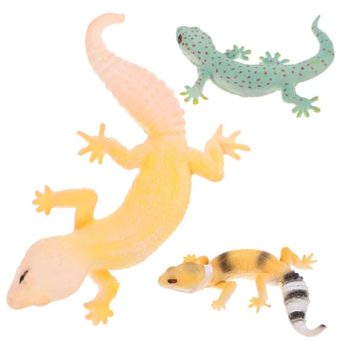 IMIKEYA 3 Teiliges Tiermodell Die Tiermodelle Reptilienornament Gecko Dekoration Reptilienerkennungsmodell Simulation Gecko Figuren Simulation Reptilienschmuck Realistischer Gecko von IMIKEYA