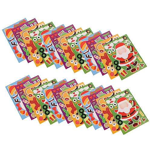 IMIKEYA 32 Blatt Puzzle-Aufkleber Für Schneemann DIY Aufkleber Dekorative Aufkleber Puzzle-weihnachtsaufkleber Party- -Aufkleber Selbstgemachter Aufkleber Elch Aufkleber von IMIKEYA