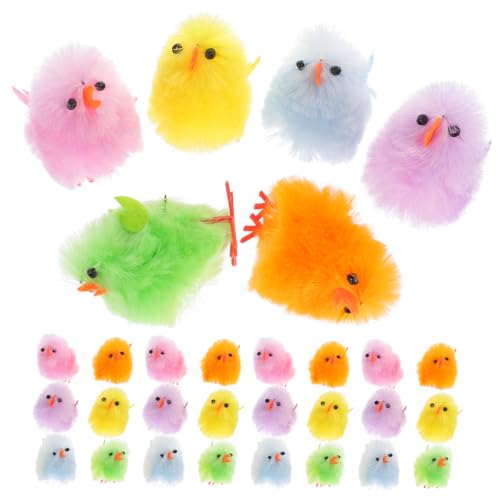 IMIKEYA 32 Stück Osterküken Easter Toys geldgeschenke Ostern Easter Decorations 0stergeschenke simuliertes Plüschküken kleine Küken für Ostern umweltfreundlicher Samt Colorful von IMIKEYA