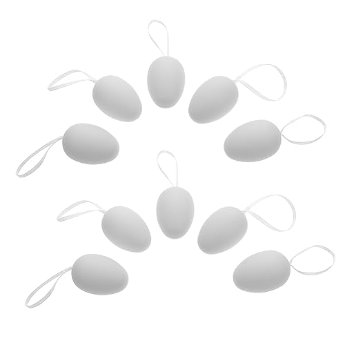 IMIKEYA 36 Stück bemalte Eier bastelset basteln für Kinderbasteln ostergeschenk ostereier anmalen mit kindern Eierschale bemalen Ostervorräte Anhänger in Eiform Plastik Weiß von IMIKEYA