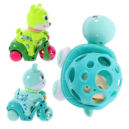 IMIKEYA 3Stücke Cartoon Trägheitsautospielzeug Für Lustige Pull Back Fahrzeuge Mit Glocken Hund REH Und Schildkröte Für Jungen von IMIKEYA