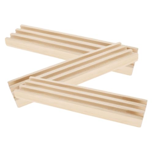 IMIKEYA 3Stücke Holz Domino Racks für Mexikanischen Zug Domino Halter mit Rutschfesten Multifunktionale Tabletts für Domino Spiele Perfektes Zubehör für Kreative Spiele von IMIKEYA