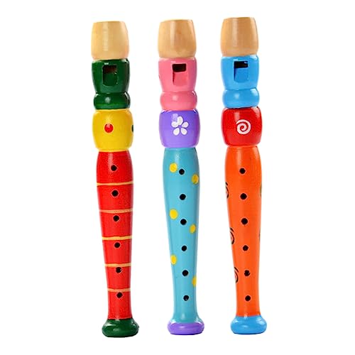 IMIKEYA 3Stücke Holz Piccolos Für Pädagogisches Blasinstrument Musikalisches Lernspielzeug Zufälligen Farben Für Jungen Und Jahren von IMIKEYA