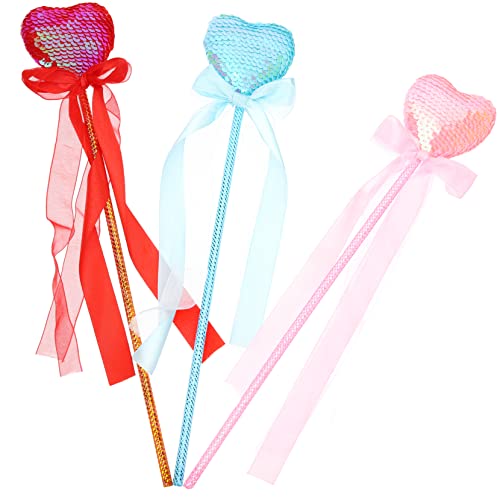 IMIKEYA 3Stücke Pailletten Herz für Glitzernde Feenstäbe und Partys Cosplay und Verkleidungen Funkelndes für Jungen von IMIKEYA