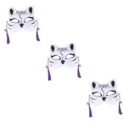 IMIKEYA 3St Halloween-Katzenmaske japanische Hälfte Outfit für Maskerade Zubehör Abs Ornament kleidung Kleider Partymaske Cosplay-Maske Party-Katzenmaske Fuchs Dekorationen bilden Frau von IMIKEYA