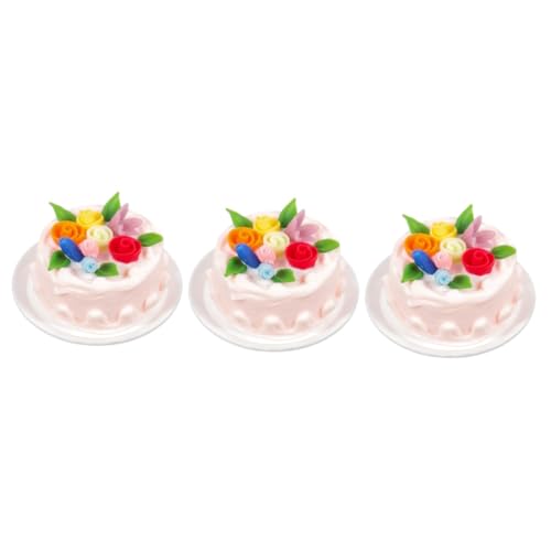 IMIKEYA Tischdekorationen 3st Mini-Cupcakes Spielzeug Hochzeitsdeko Kuchen Vorgeben Harz Esstisch Vintage-Accessoires von IMIKEYA