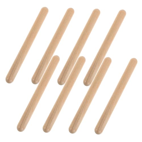 IMIKEYA 4 Paare Schlagzeug Fitness-Rhythmus-Stick Claves Musikinstrument Rhythmus-Sticks Musikstöcke Trommelstöcke Holz Khaki von IMIKEYA