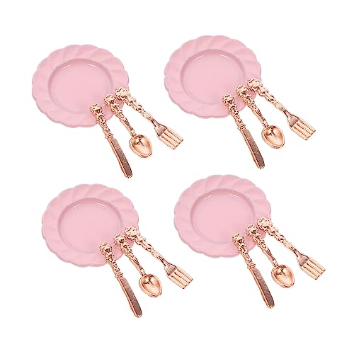 IMIKEYA 4 Sätze Mini-Besteckset kinderküche Kitchen Spielzeugküchenzubehör puppenhaus mini Teller Teller Geschirrset Mini-Puppenhaus-Tellergeschirr Puppenhaus Mini Teller Löffel Rosa IMIKEYA 4 Sätze Mini-Besteckset kinderküche Kitchen Spielzeugküchenzubehör puppenhaus mini Teller Teller Geschirrset Mini-Puppenhaus-Tellergeschirr Puppenhaus Mini Teller Löffel Rosa von IMIKEYA