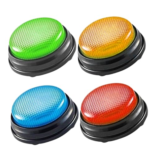IMIKEYA 4 Stück Anrufbeantworter klingelt mit der Hand Musikglocken für Summer für Spielshow Game Summer Antwort Buzzer Familien Spiele Trivia-Spiele Summer für Quizspiele Plastik von IMIKEYA