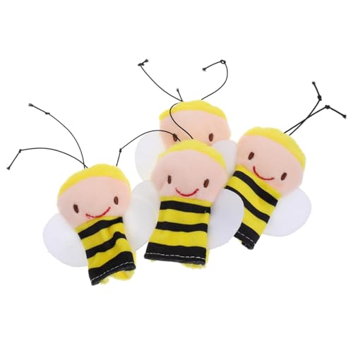 IMIKEYA 4 Stück Bienen-Fingerpuppenspielzeug interaktives Plüschhandpuppenspielzeug Fingertierpuppen Puppe Plüschtiere tierische Handpuppe Fingerpuppen für Kleinkinder von IMIKEYA