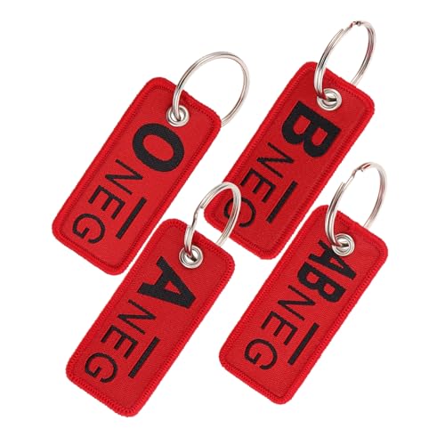 IMIKEYA 4 Stück Blutgruppen-schlüsselanhänger Party Schlüsselanhänger Mit Taschenanhänger Schlüsselanhänger Mit -anhänger Schild Blutgruppen-tags Halloween Vampir Stoff von IMIKEYA