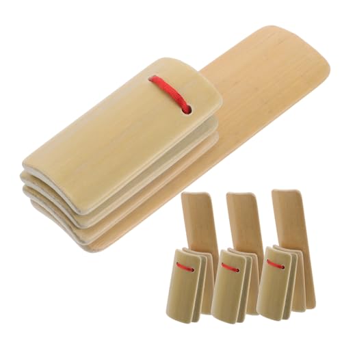 IMIKEYA 4 Stück Für Anfänger Holzkastagnetten Shaker Musikinstrumente Für Kuaiban Klöppel Musikinstrumente Schlaginstrumente Für Bambus Beige von IMIKEYA