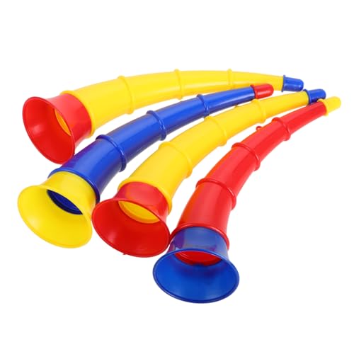 IMIKEYA 4 Stück Hornspielzeug Kindergarten musikalisches Trompetengeräuschemacher Trompetenspielzeug aus Ochsenhorn Musikspielzeug für den Kindergarten Jubelhorn von IMIKEYA
